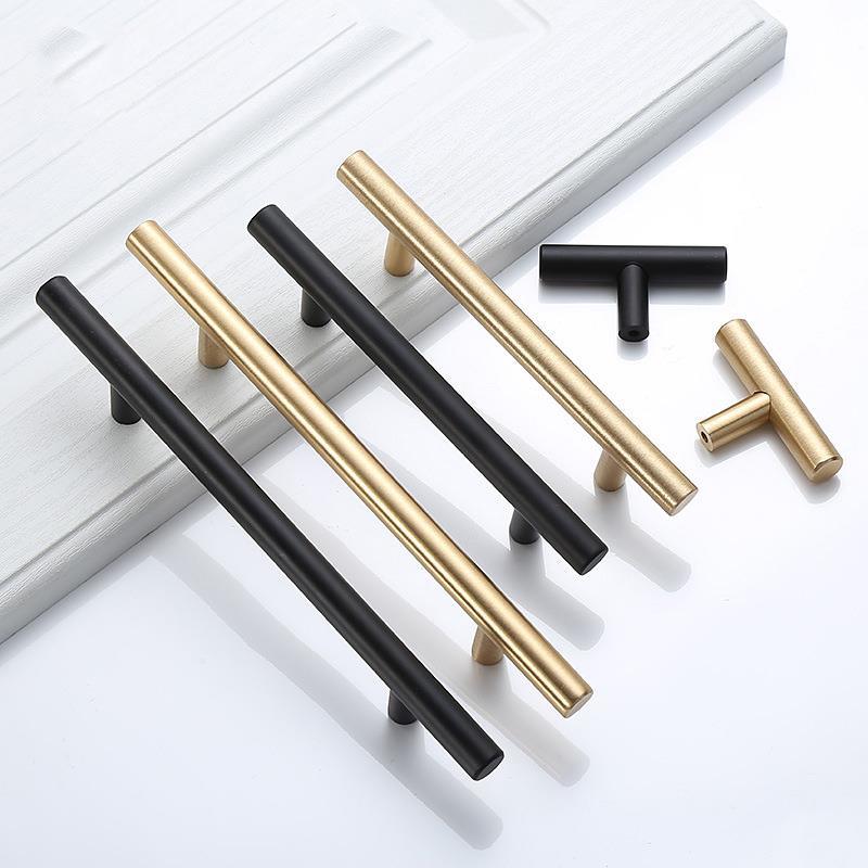 Furniture Rotating Hardware - Moderne goud geborstelde rechte kast handgrepen