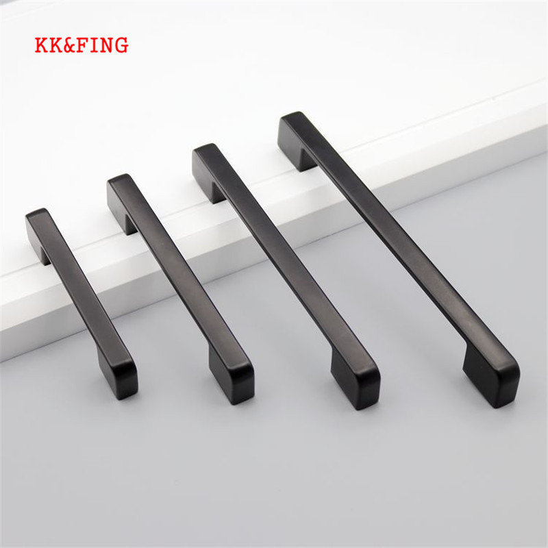 Furniture Rotating Hardware - KK&FING Amerikaanse stijl zwarte aluminium kasthandvatten