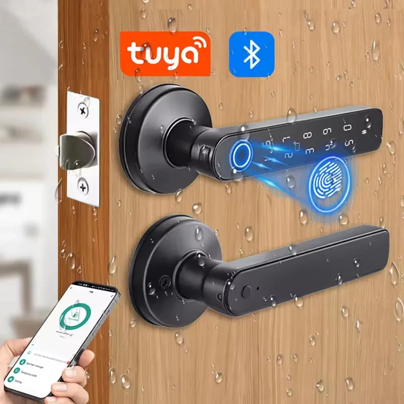 Door Handle Bar - Tuya App Bluetooth Smart Fingerprint Deurslot