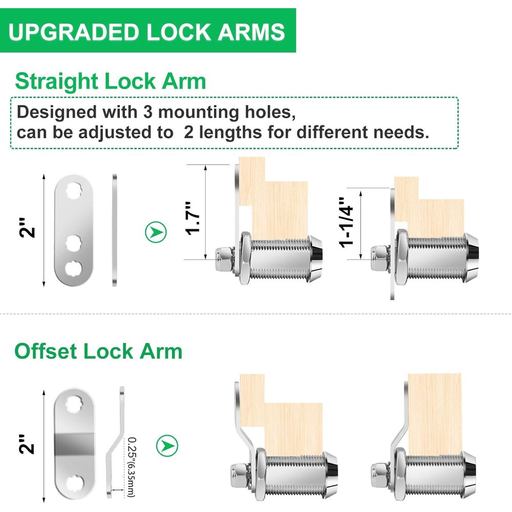5-pack kastsloten met sleutels - Cabinet Lock Key recensie en prijs